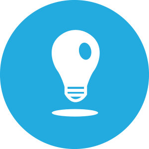 blue lightbulb icon